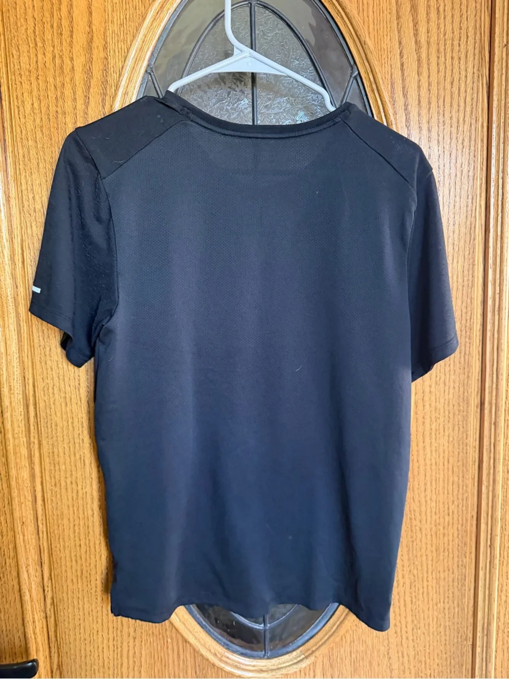 Nike Black Short-Sleeve Running Tee with Purple Logo